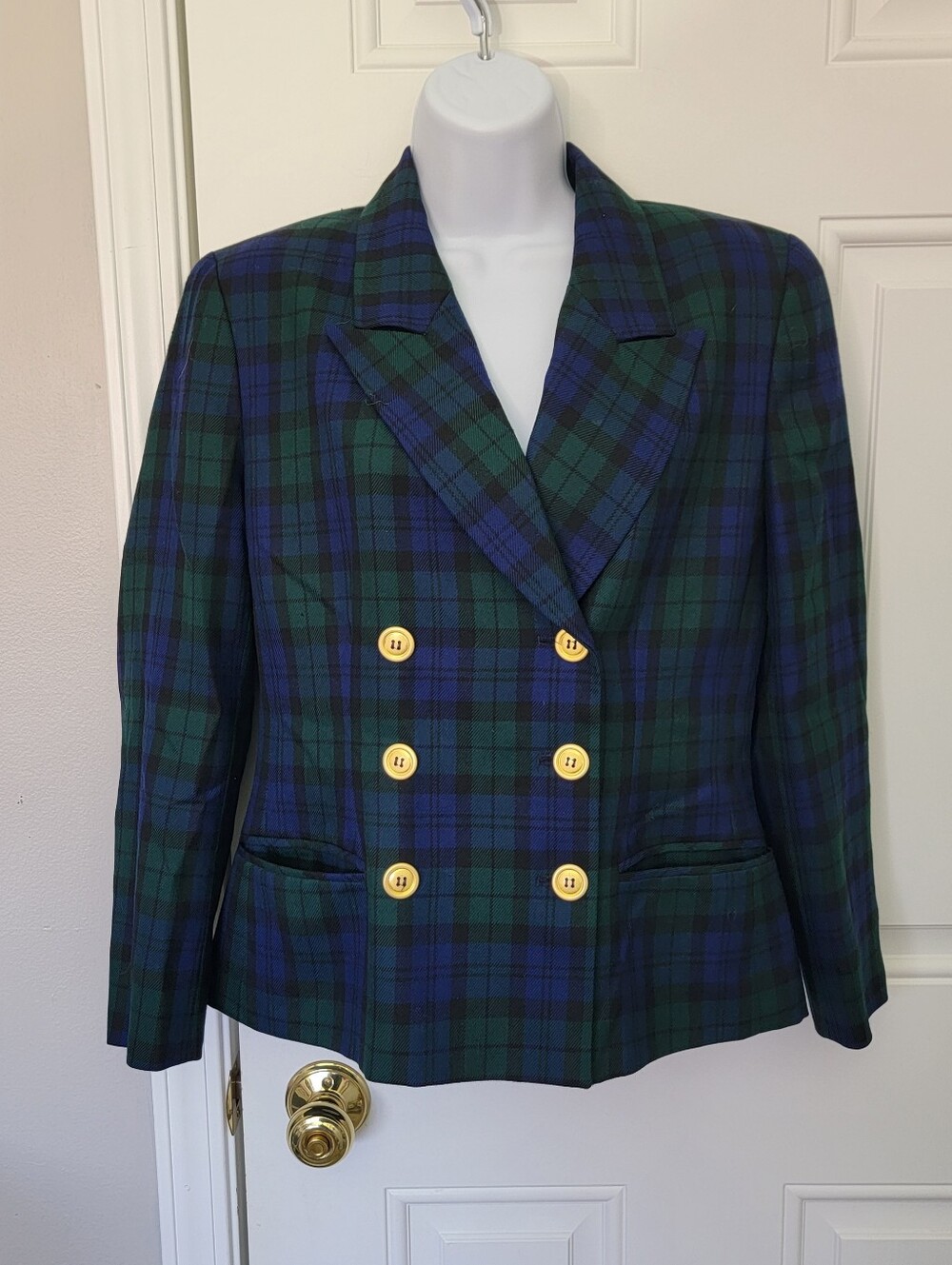 Vintage Pendleton Wool Blazer 6P Jacket Tartan Plaid 1970-80s Preppy Academia